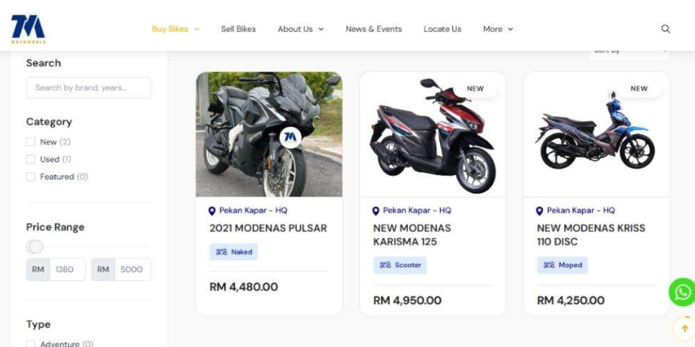 Motor bawah RM5,000 Modenas