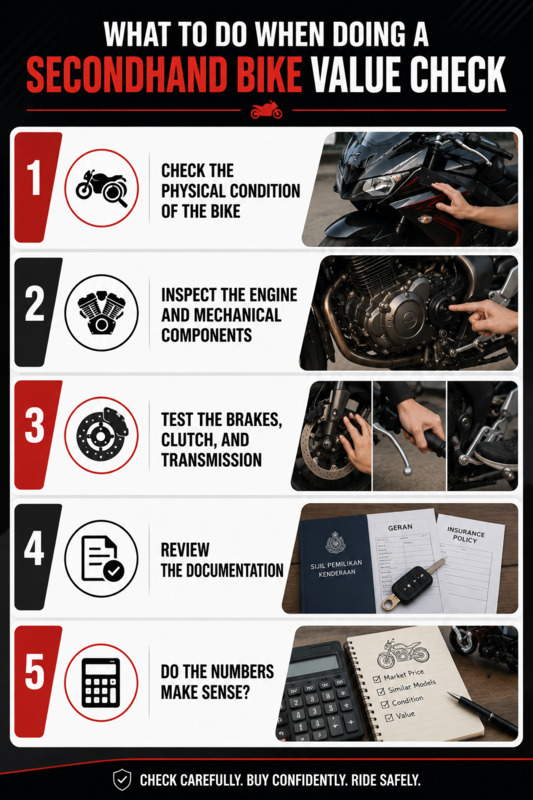 Steps in checking the value of secondhand bike