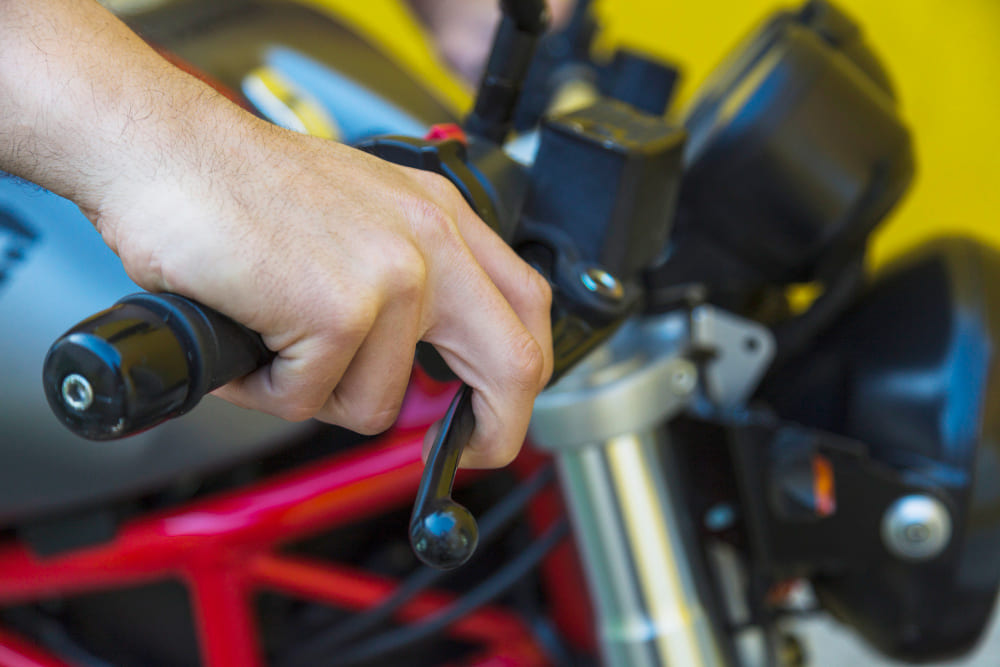 Testing the motorcycle brakes for safety
