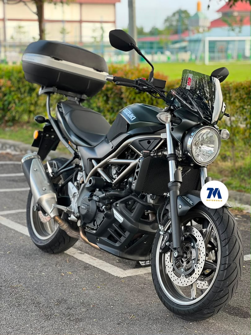 Front three-quarter view of a used motorcycle facing the camera
