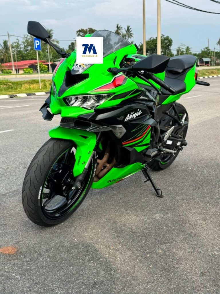 Front view of a Kawasaki ZX25RR motorcycle