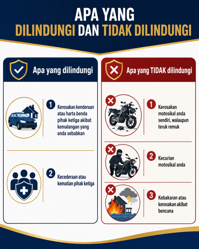 Apa yang dilindungi dan tidak dilindungi untuk insuran third party
