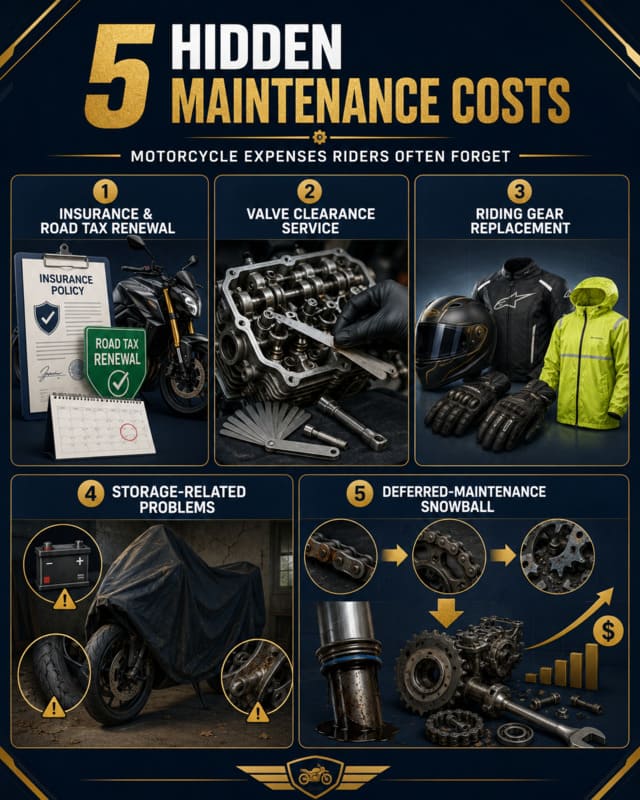Hidden expenses in motorcycle maintenance costs