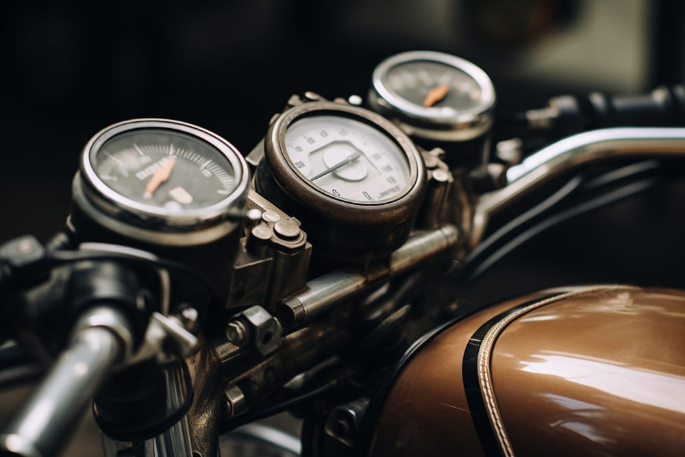 Odometer on motorcycle to determine mileage