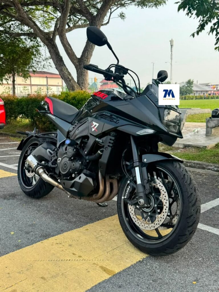 Suzuki GSX-S1000 Katana facing front in a parking lot