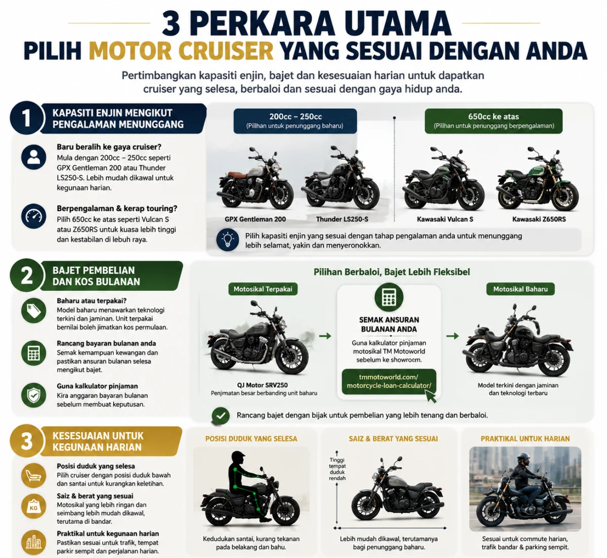 Perkara memilih motor cruiser