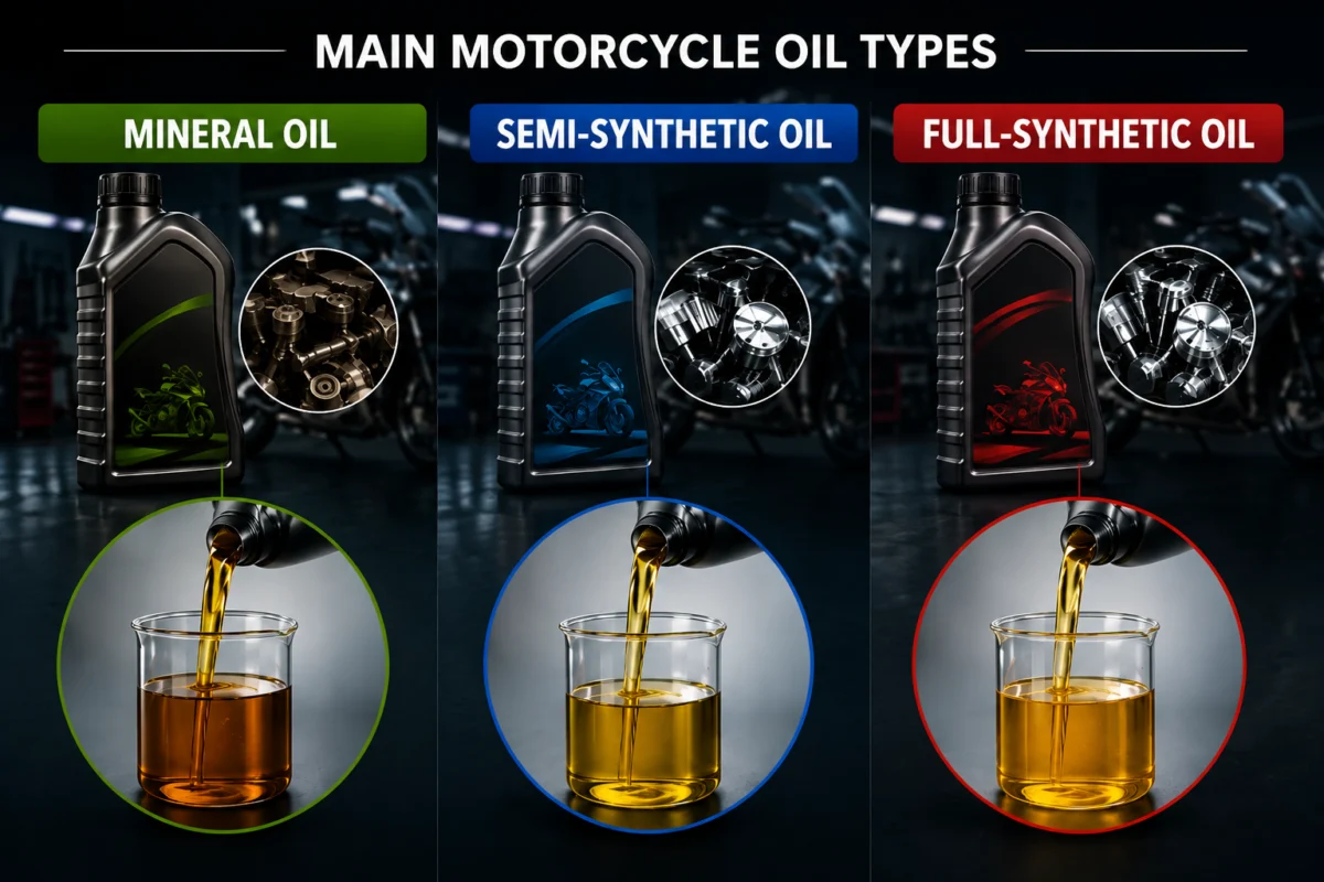 The three types of oil for motorcycles